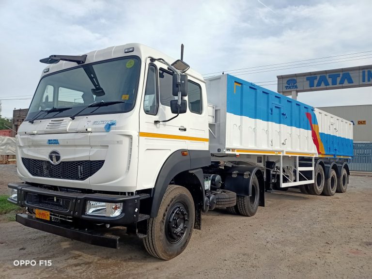Loaded transport truck